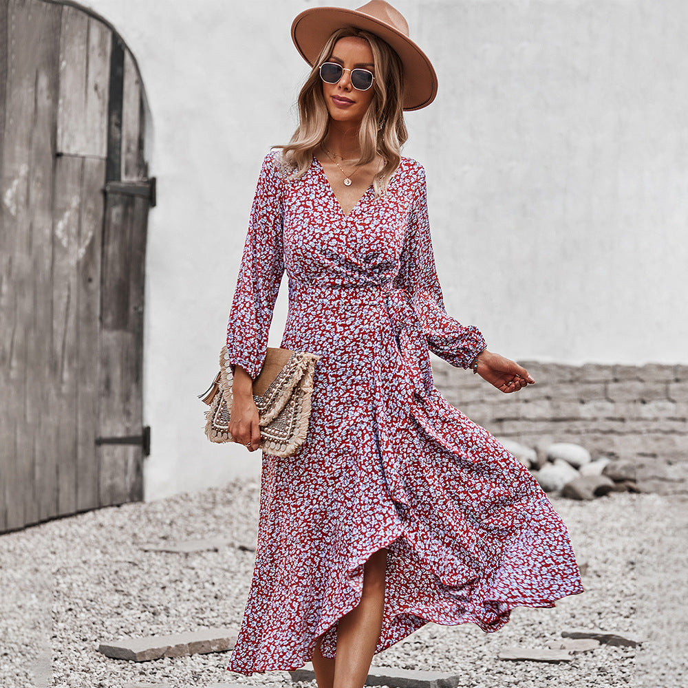 Autumn And Winter Floral Dress
