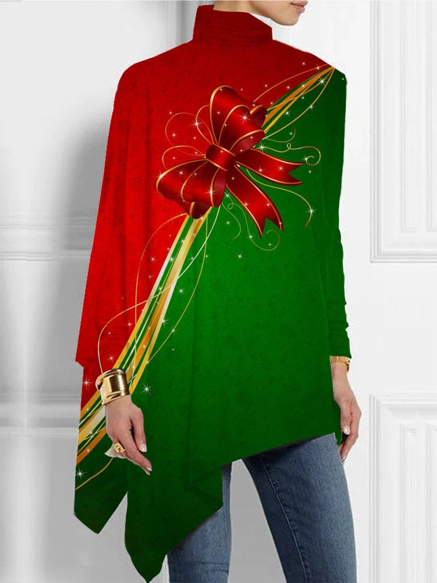 Loose Turtleneck Urban Casual Women's T-shirt