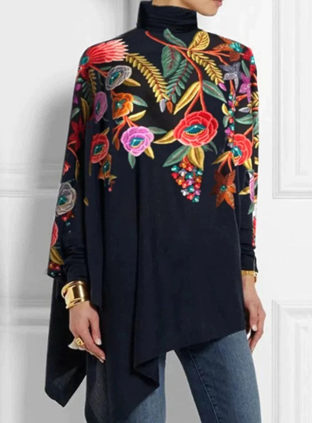 Loose Turtleneck Urban Casual Women's T-shirt