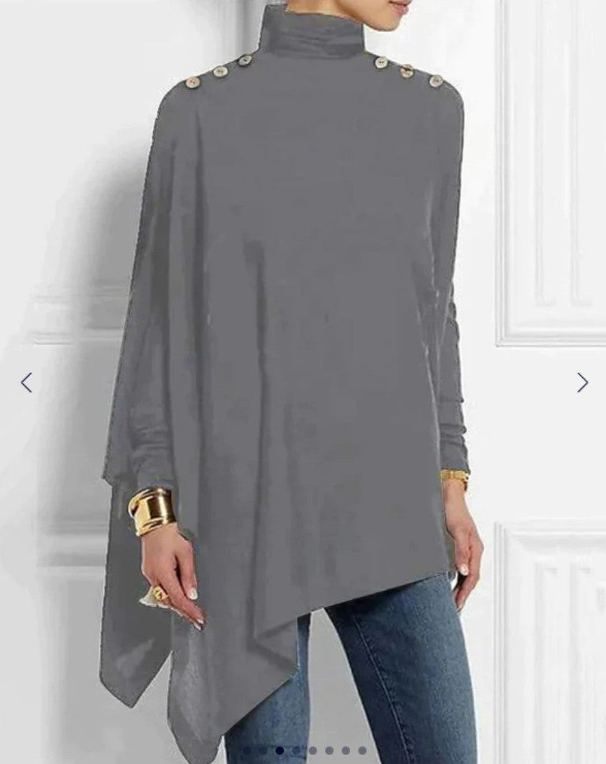 Loose Turtleneck Urban Casual Women's T-shirt