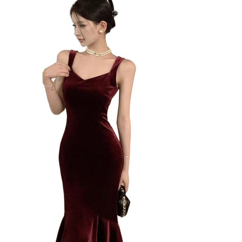 French Strap Goddess Slim-fit Sheath Dress