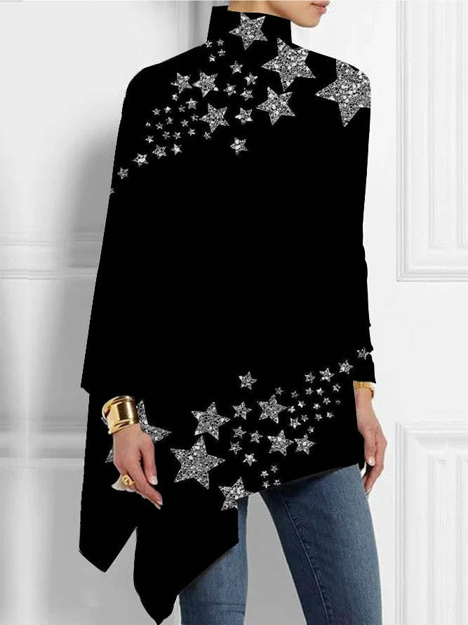 Loose Turtleneck Urban Casual Women's T-shirt