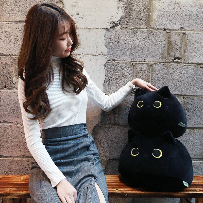 Black cat pillow