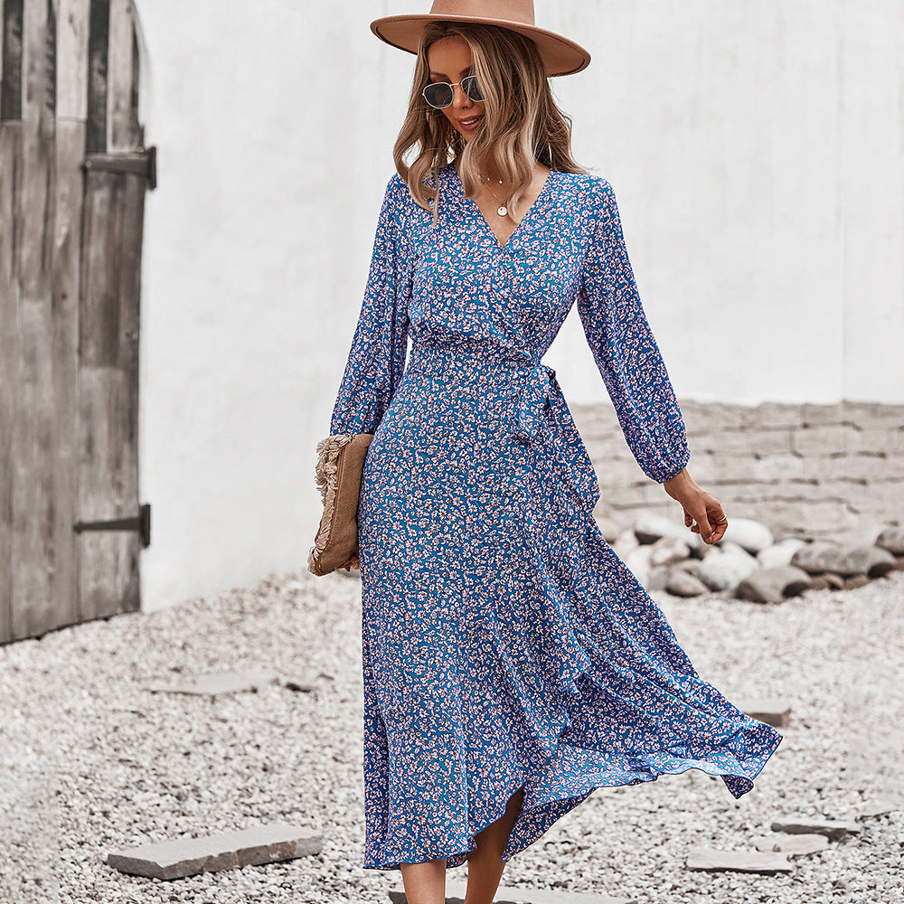 Autumn And Winter Floral Dress