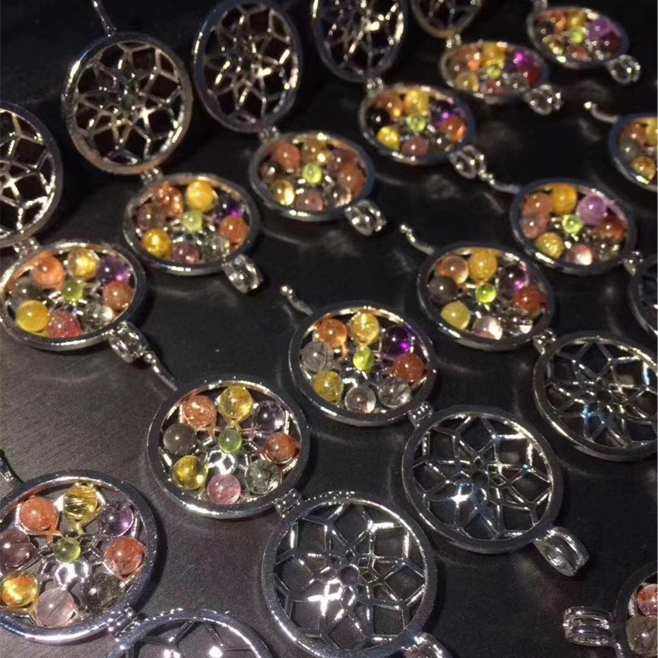 Pendant Golden Sun Hair Crystal Strawberry Crystal