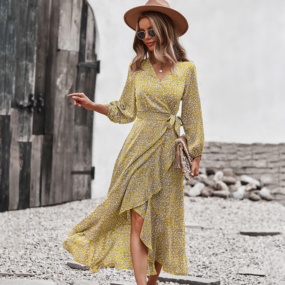 Autumn And Winter Floral Dress