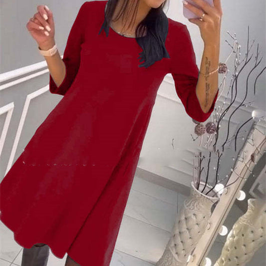 Women's Solid Color Bow Design Loose Fashion Casual Skirt