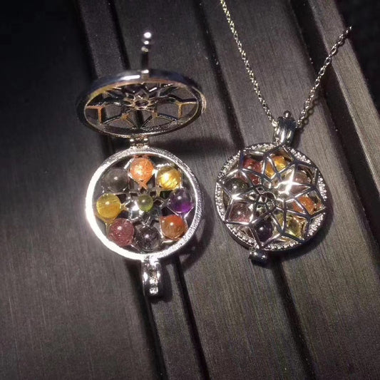 Pendant Golden Sun Hair Crystal Strawberry Crystal